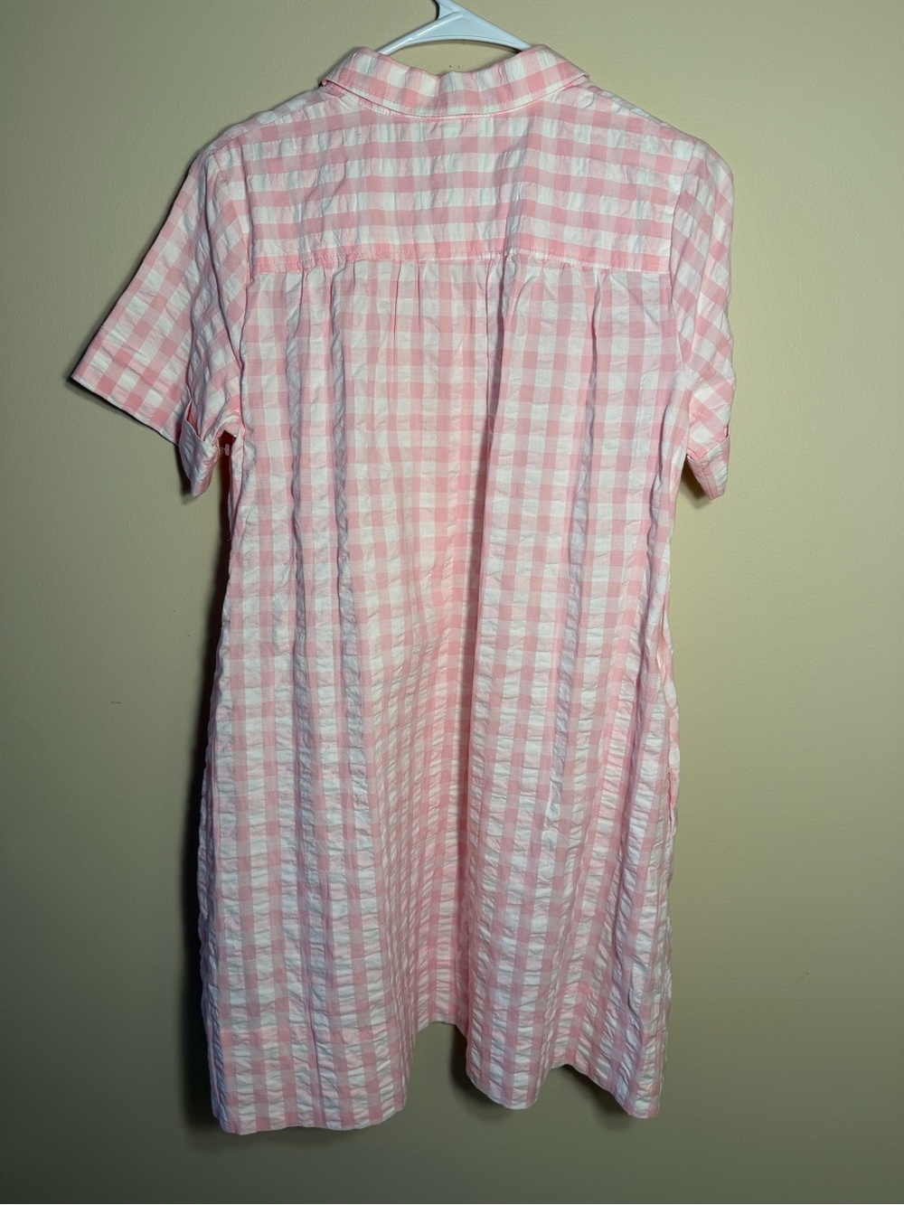 Lisa Marie Fernandez Pink Gingham Seersucker Dress with Tie Waist - Picture 6 of 10